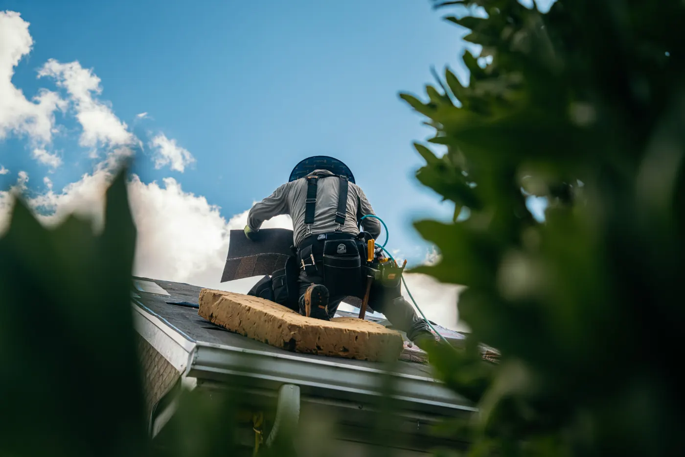 Tarping and dry-in on a Earl Park commercial roof